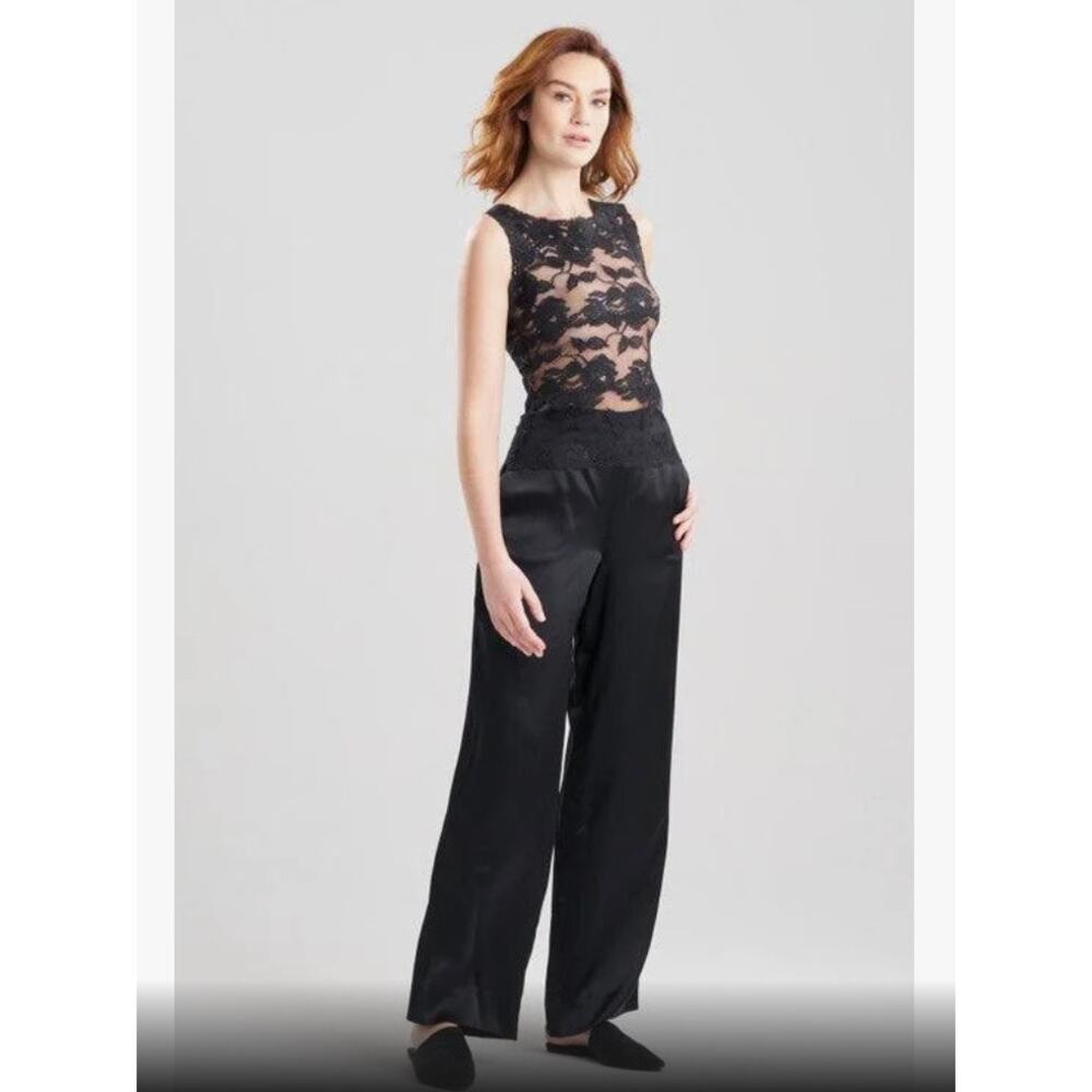 NWT Josie Natori Imagine Floral Lace Camisole Black Size Medium